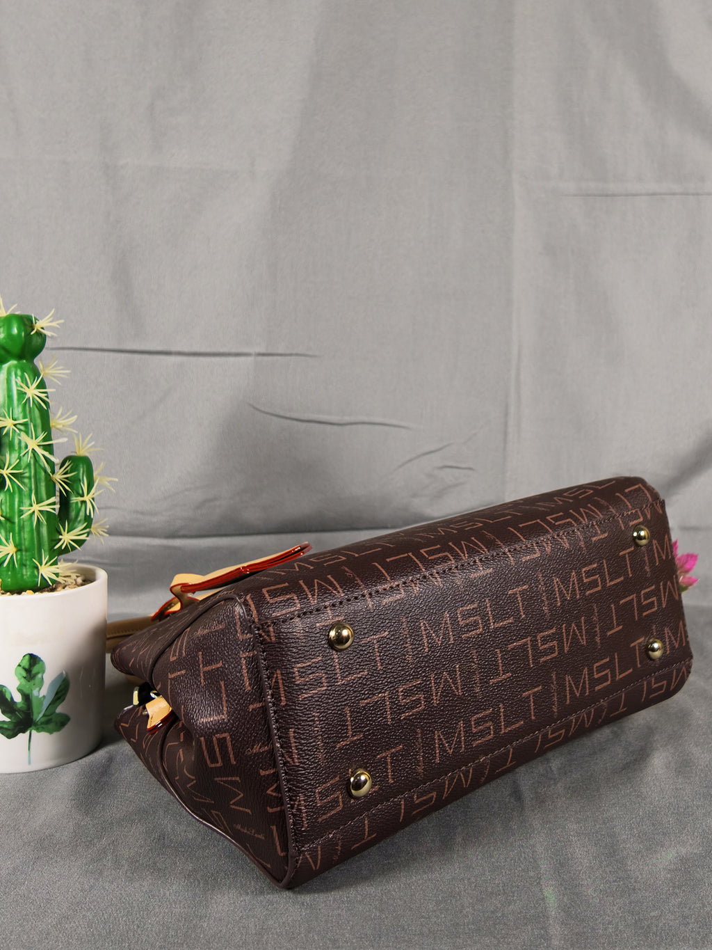 Masha Lanti Premium Monogram Work Tote - Brown & Apricot