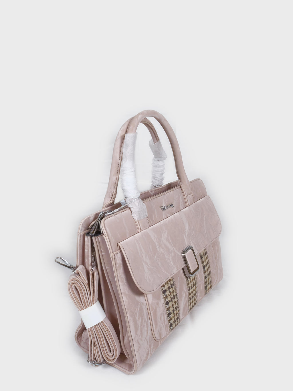 Taihong Premium Textured Ladies Handbag - Bean Pink