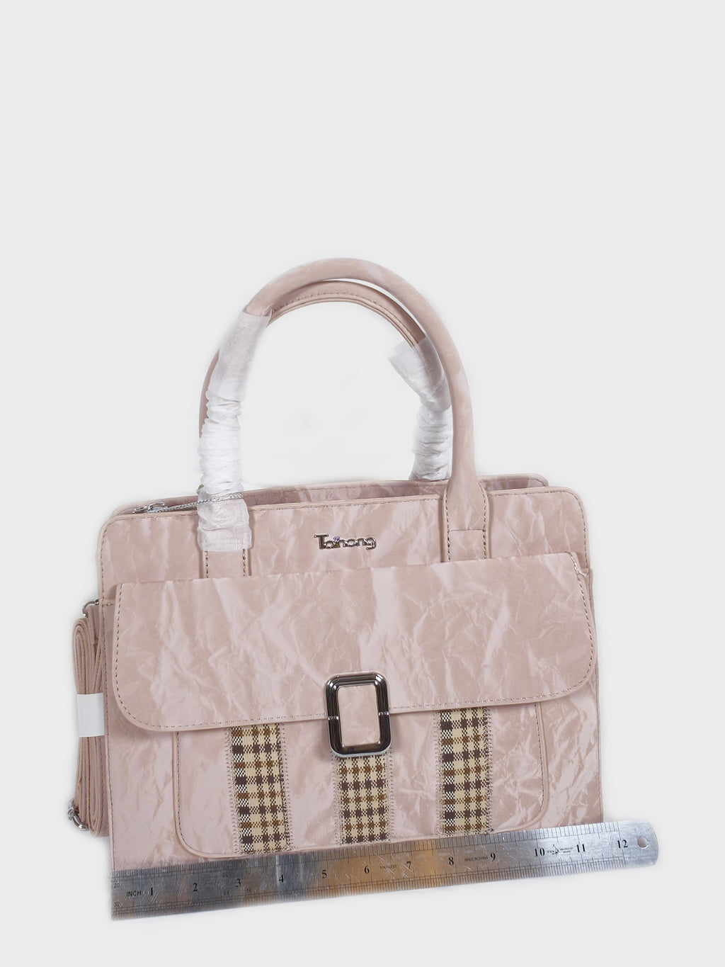 Taihong Premium Textured Ladies Handbag - Bean Pink