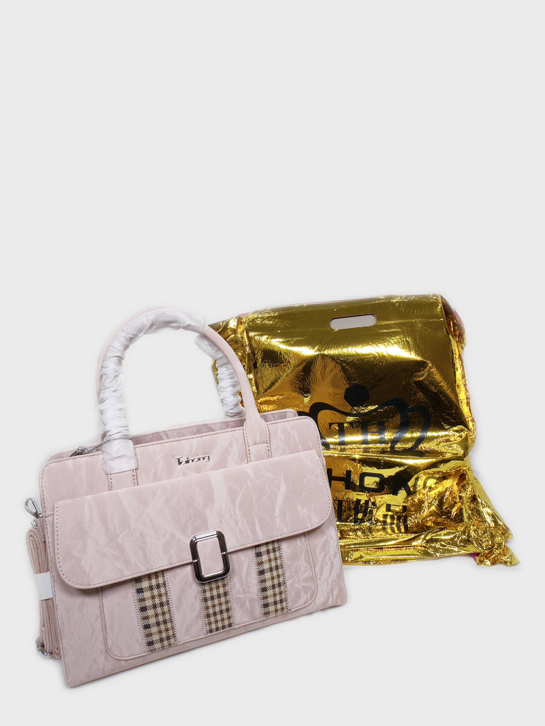 Taihong Premium Textured Ladies Handbag - Bean Pink