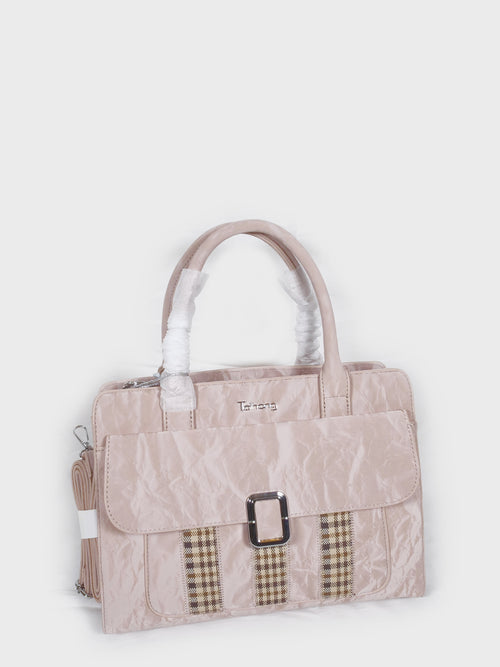 Taihong Premium Textured Ladies Handbag - Bean Pink