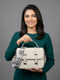 F&B Leopard Print Leather HandBag with Stylish Strap - Soft Apricot