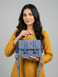 F&B Leopard Print Leather HandBag with Stylish Strap - Blue