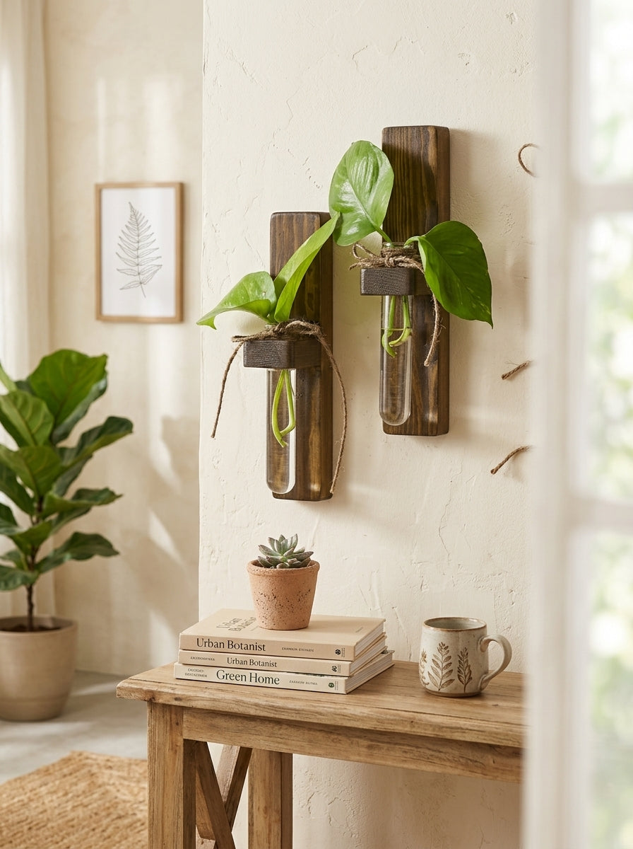 Isfahan - Pine Wood Wall Hanging Planter (Set of 2)