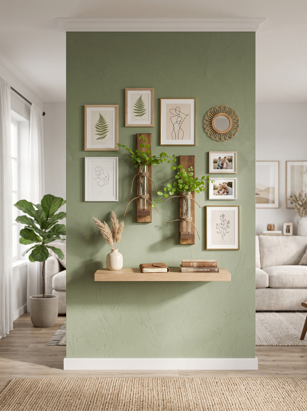 Whisper Pine - Wooden Wall Hanging Planter (Set of 2)